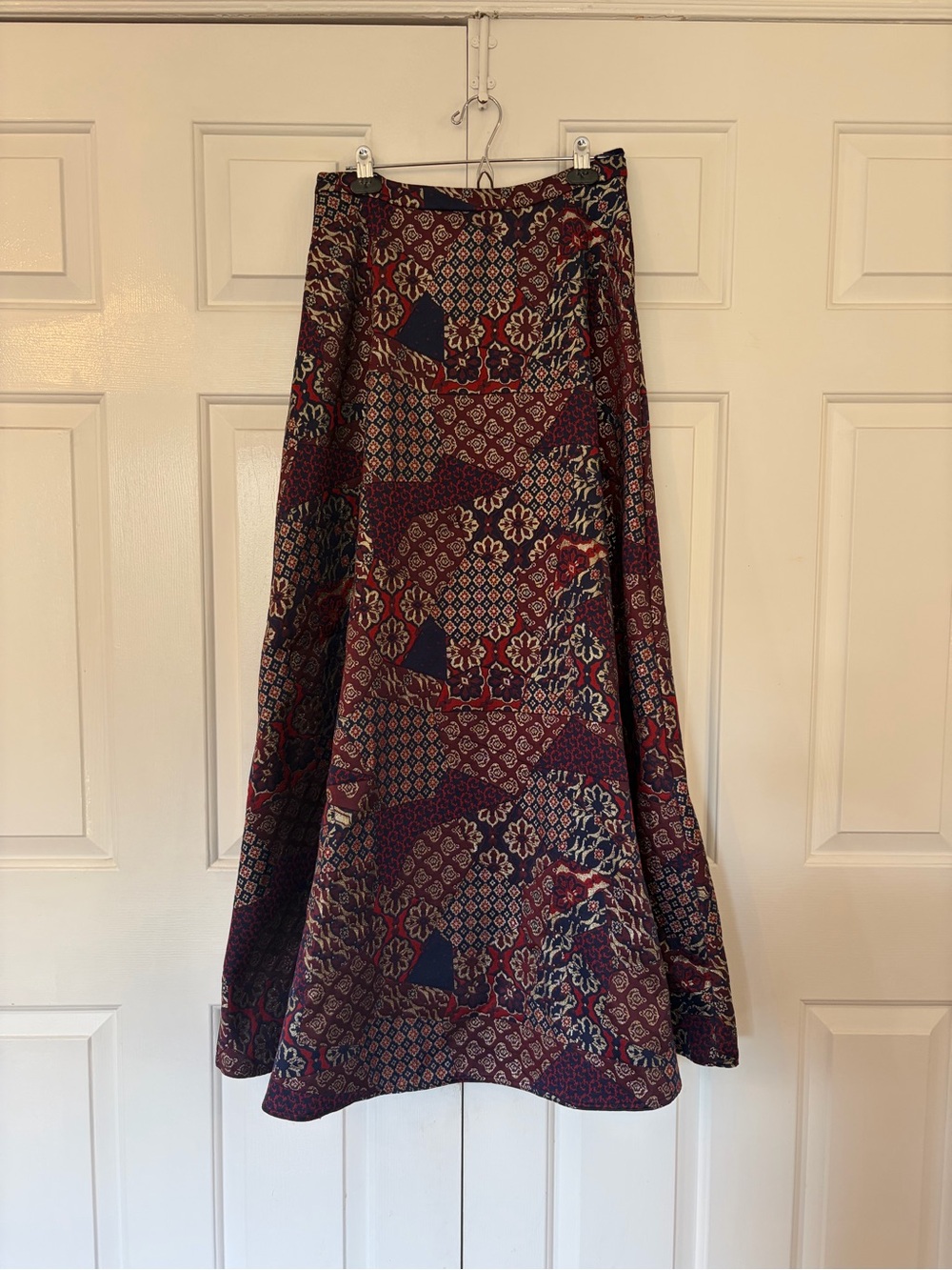 HD in Paris Burgundy Patchwork Maxi skirt Anthropologie